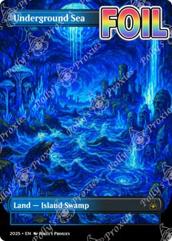 Underground Sea FOIL Original Dual Land Proxy Card Custom Van Gogh Art Design - Image 3