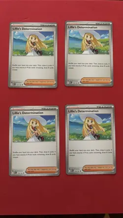 Lillie’s Determination x4 Mega Evolution 119/132 Uncommon Pokemon Card NM - Image 1