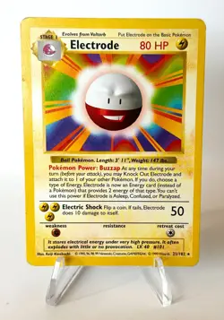 Electrode 21/102 Pokemon Card TCG Base Set Shadowless Rare MP - Image 1