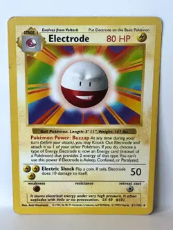 Electrode 21/102 Pokemon Card TCG Base Set Shadowless Rare MP - Image 3