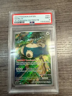 Snorlax 051 Promo Cards Holo Pokemon Center ETB Stamped- PSA 9 - Image 1
