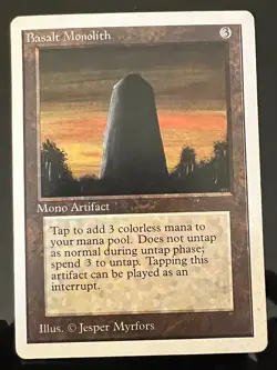 Magic the Gathering MTG Unlimited Basalt Monolith MP (Beta Bob) - Image 1