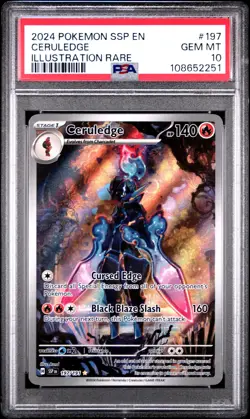 2024 POKEMON SSP EN-SURGING SPARKS ILLUSTRATION RARE #197 CERULEDGE PSA 10 - Image 1