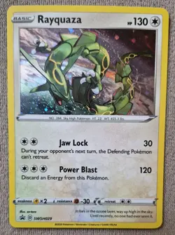 Rayquaza SWSH029 Black Star Promo Holo Pokemon Sword and Shield Crown Zenith NM - Image 1