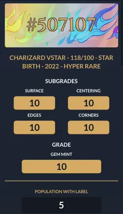 Charizard VSTAR - 118 / 100 Hyper Rare - Star Birth - ACE 10 - Japanese Pokemon - Image 4