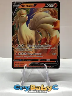 Pokemon Ninetales V 026/192 Rebel Clash Sword & Shield ULTRA RARE - Image 1