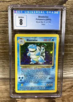 BLASTOISE HOLO 2/130 (2000) Pokemon BASE SET II - ENGLISH - CGC 8 (Blue Label) - Image 1