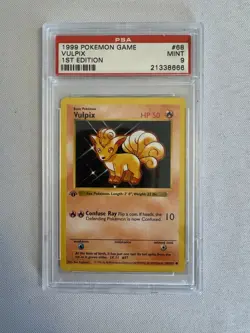 1999 Pokemon - 1st Edition Shadowless Vulpix Base Set 68/102 - PSA 9 Mint! WOTC - Image 1