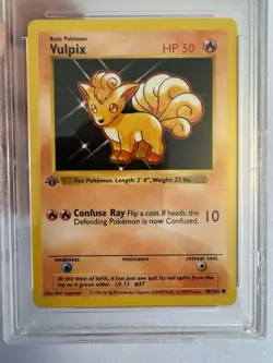 1999 Pokemon - 1st Edition Shadowless Vulpix Base Set 68/102 - PSA 9 Mint! WOTC - Image 3