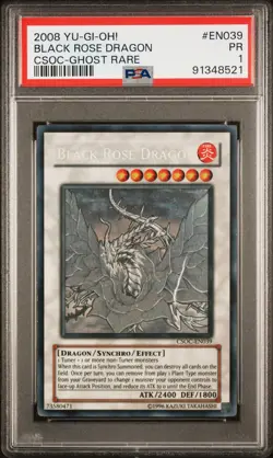 2008 YU-GI-OH! CSOC-CROSSROADS OF CHAOS GHOST RARE BLACK ROSE DRAGON PSA 1 - Image 1