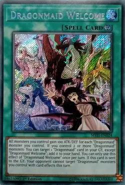 MYFI-EN024 DRAGONMAID WELCOME SECRET RARE 1ST EDITION YuGiOh CARD - Image 1