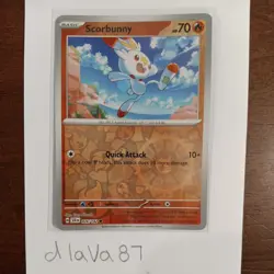 Scorbunny - 026/142 - Reverse Holo - Common - Stellar Crown - Pokemon Card - NM - Image 1