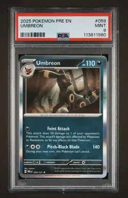 2025 Umbreon Prismatic Evolutions Pokemon Card #59/131 Mint PSA 9 - Image 1