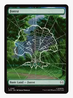 Forest (Full Art) | MTG Marvel Crossover | Spider-Man Web Art | SPM #0193 NM - Image 1
