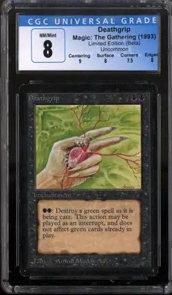 Magic MTG Beta Deathgrip CGC 8 NEAR MINT NM - Image 1