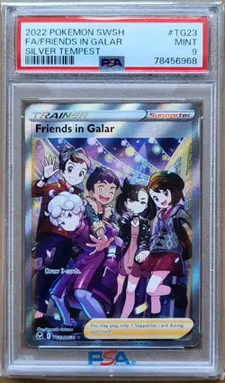 Pokemon Friends in Galar Full Art Trainer PSA 9 Mint Silver Tempest - Image 1