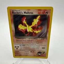 ROCKET'S MOLTRES 2000 POKEMON GYM HEROES RARE HOLO 12/132 LP/MP - Image 1