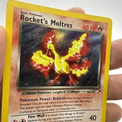 ROCKET'S MOLTRES 2000 POKEMON GYM HEROES RARE HOLO 12/132 LP/MP - Image 2