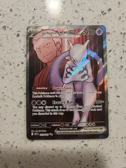 Pokemon Mewtwo EX TCG Team Rockets 213/182 Full Art Destined Rivals English - Image 1
