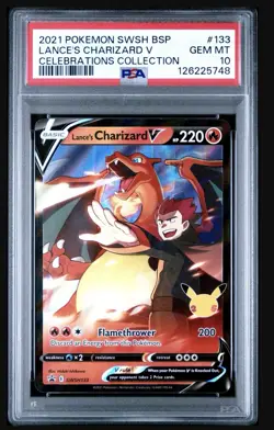 2021 Pokemon SWSH Black Star Promo CELEBRATIONS Lance’s Charizard V PSA 10 GEM! - Image 1