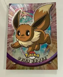 2000 Topps Pokemon TV #133 Eevee Rainbow Holo Foil Animation Series 3 Print Flaw - Image 1