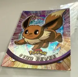 2000 Topps Pokemon TV #133 Eevee Rainbow Holo Foil Animation Series 3 Print Flaw - Image 3