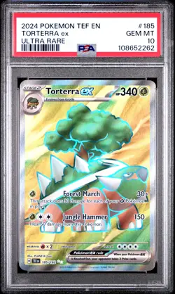 2024 POKEMON TEF EN-TEMPORAL FORCES ULTRA RARE #185 TORTERRA EX PSA 10 - Image 1