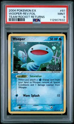 2004 POKEMON EX TEAM ROCKET RETURNS #81 WOOPER-REVERSE FOIL PSA 9 - Image 1