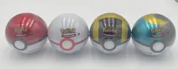 Pokemon TCG PokeBall Tins H24, D24, C25 Lot of 4 - 12 Booster Packs SEALED - Image 1