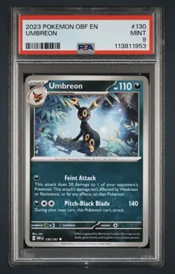 2023 Umbreon 🌙 Pokemon Obsidian Flames🔥 EN 130/197 PSA 9 MINT - Image 1