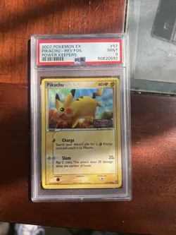 Pokemon TCG Pikachu EX Power Keepers 57/108 Reverse Holo PSA 9! Mint - Image 1