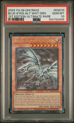 2024 1ST ED-ULTIMATE RARE #EN010 BLUE-EYES ALTERNATIVE WHITE DRAGON PSA 10 - Image 1