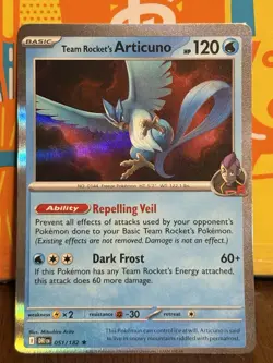 Miscut ERROR Team Rocket Articuno NM Holofoil Rare Pokemon Card - Image 1