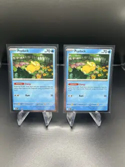 Pokemon TCG: Psyduck Black Star Promo 007 Mega Evolution Cosmo Holo Foil 2 Cards - Image 1