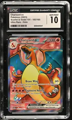 🔥🔥 CGC 10 Charizard Ex 183/165 151 Ultra Rare Holo Pokemon Card English - Image 1