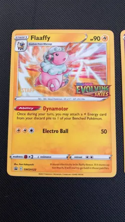 STAFF Sword & Shield Evolving Skies Card Pack - Complete Set Of 4 Pokemon TCG - Image 3