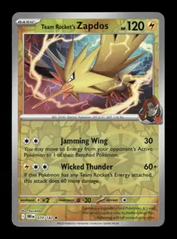 Team Rocket's Zapdos Reverse Holo Rare SV10: Destined Rivals 070/182 NM Pokemon - Image 1