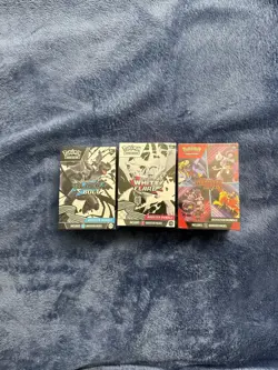 Pokemon Destined Rivals, Black Bolt and White Flare Booster Bundle Set of 3 - Image 1