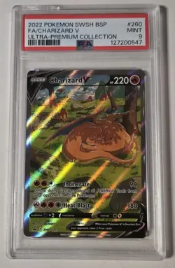 Pokemon Charizard V Ultra-Premium Coll. Full Alt Art Promo SWSH260 PSA 9 Mint - Image 1