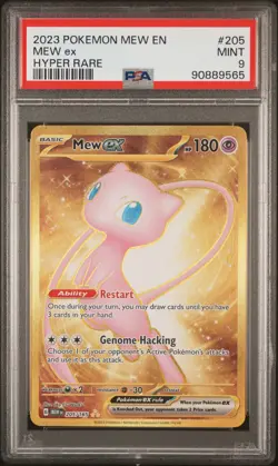 2023 POKEMON MEW EN-151 HYPER RARE #205 MEW EX PSA 9 - Image 1