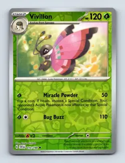 Vivillon 010/198 Uncommon Reverse Holo SV01: Scarlet & Violet Base Set NM - Image 1