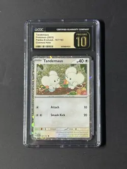 POKEMON CGC PRISTINE 10 TANDEMAUS COSMOS HOLO 167/193 PALDEA EVOLVED PROMO - Image 1