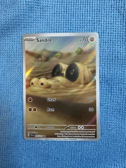 Pokemon TCG Sandile Illustration Rare Card 216/198 Scarlet & Violet Base Set NM - Image 1