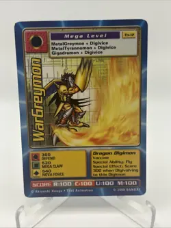2000 Bandai Digimon CCG Tb-12 Wargreymon Taco Bell Promo Card - Rare MP - Image 1