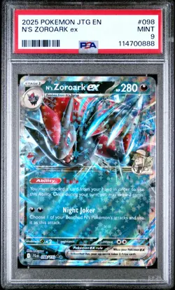 Pokemon TCG N's Zoroark ex 098/159 Journey Together Double Rare Card - PSA 9 - Image 1