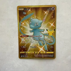 Pokemon Mew Holo Rare TCG Gold Card Celebrations 25th Anniversary 025/025 MINT - Image 1