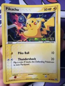 Pokemon Pikachu TCG Reverse Holo Stamped EX Emerald Card 60/106 - LP/NM - Image 1