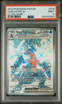 Pokemon TCG Garchomp ex 219/182 2023 Paradox Rift Ultra Rare Card - PSA 9 MINT - Image 1