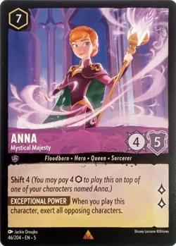 46/204 ANNA MYSTICAL MAJESTY SHIMMERING SKIES RARE DISNEY LORCANA CARD - Image 1
