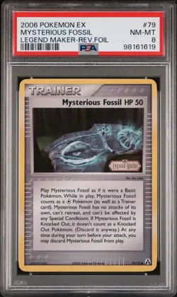 Pokemon Card Reverse Holo Mysterious Fossil 79/92 PSA 8 NM-MT ex Legend Maker - Image 3